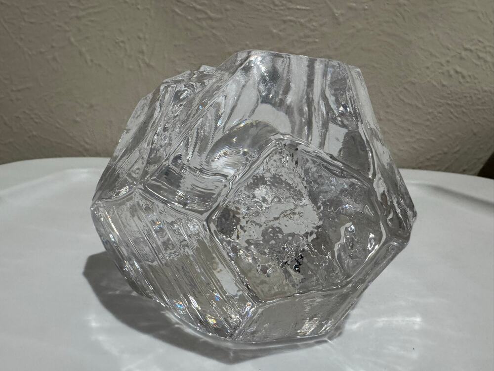 Kosta Boda Scandi Glass Rock Candle Votive Holder Vintage